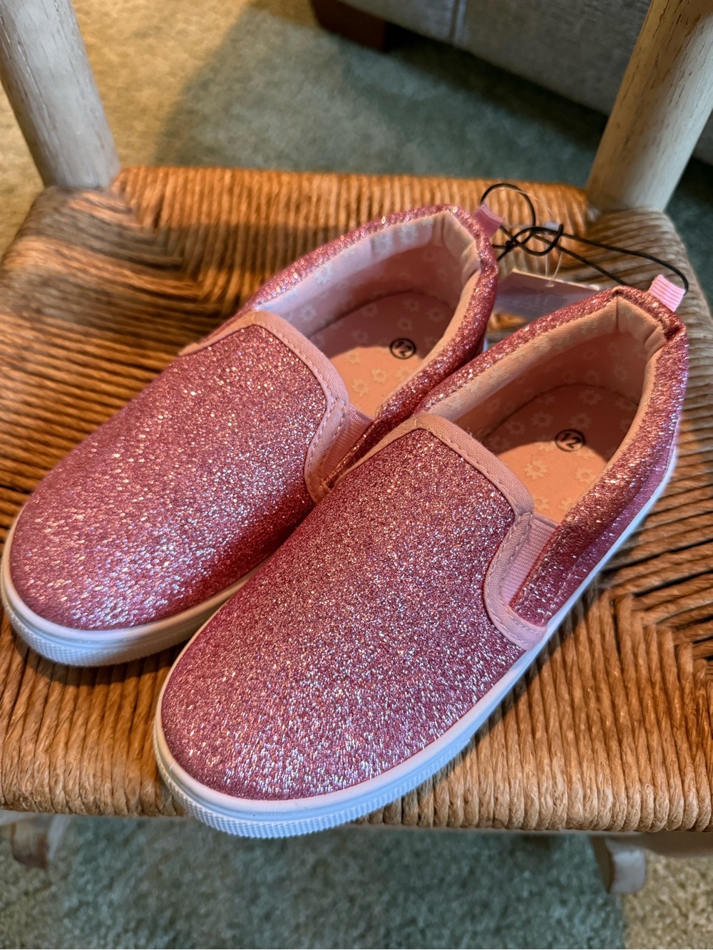 Kids Sparkle Slip-On Shoes - Pink Glitter